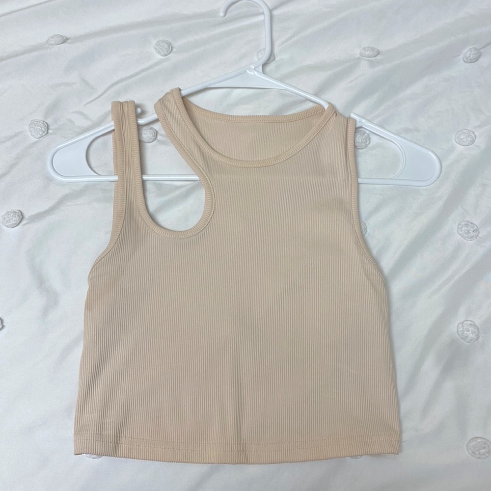 SHEIN nude asymmetrical tank top